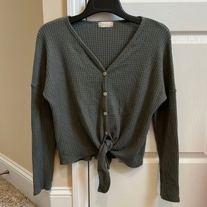 Altar’d state medium green waffle knit long sleeve blouse B19
